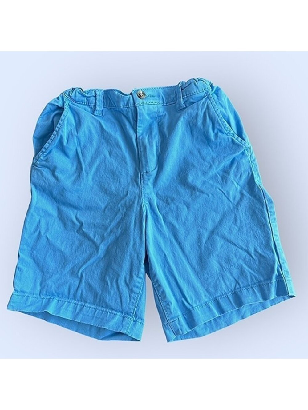 Crown & Ivy Boys Blue Chino Shorts Size 14 Adjustable Waist Preppy Summer